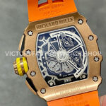 KVFACT~4 KV Factory Richard Mille RM 11-03 44.5mm Rose Gold Orange Rubber Strap Arabic Numerals Skeletonized Dial