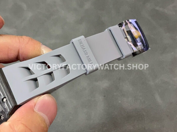 KVFACT~4 KV Factory Richard Mille RM 11-03 44.5mm Carbon Fiber Grey Rubber Strap Arabic Numerals Skeletonized Dial