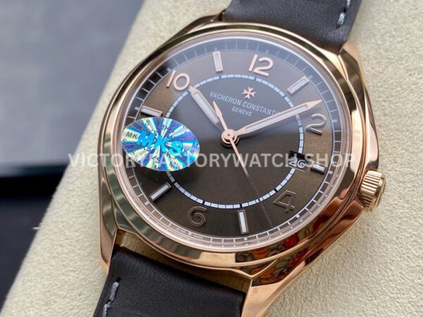 MKS Factory Vacheron Constantin Fiftysix 4600E/000R-B576 40mm Rose gold Leather Strap Arabic Numerals Brown Dial