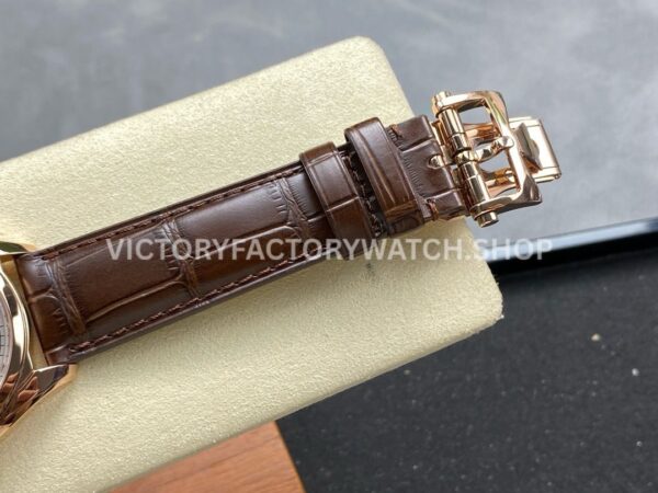MKS Factory Vacheron Constantin Fiftysix 4600E/000R-B441 40mm Rose gold Leather Strap Arabic Numerals Silver Dial