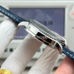 MKS Factory Vacheron Constantin Traditionnelle Complete Calendar 4010T/000P-B345 41mm White Gold Blue Leather Strap Silver Dial