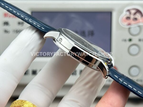 MKS Factory Vacheron Constantin Traditionnelle Complete Calendar 4010T/000P-B345 41mm White Gold Blue Leather Strap Silver Dial