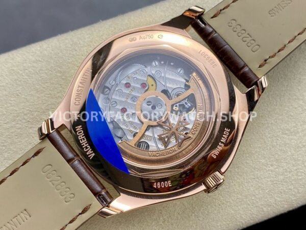 MKS Factory Vacheron Constantin Fiftysix 4600E/000R-B441 40mm Rose gold Leather Strap Arabic Numerals Silver Dial