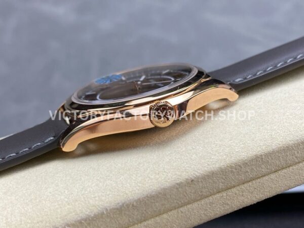 MKS Factory Vacheron Constantin Fiftysix 4600E/000R-B576 40mm Rose gold Leather Strap Arabic Numerals Brown Dial