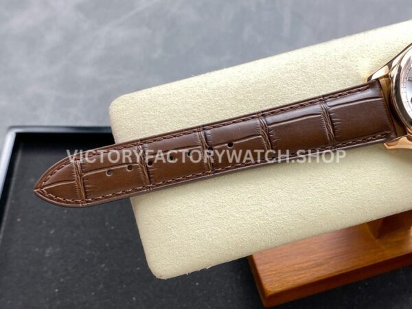 MKS Factory Vacheron Constantin Fiftysix 4600E/000R-B441 40mm Rose gold Leather Strap Arabic Numerals Silver Dial