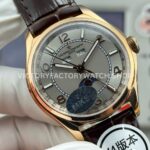 MKS Factory Vacheron Constantin Fiftysix 4000E/000R-B438 40mm Rose Gold Brown Leather Strap Arabic Numerals Silver Dial