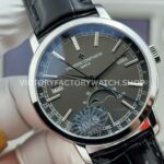 MKS Factory Vacheron Constantin Traditionnelle Complete Calendar 4010T/000G-B740 41mm White Gold Leather Strap Grey Dial