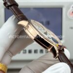 MKS Factory Vacheron Constantin Traditionnelle Complete Calendar 4010T/000R-B344 41mm Rose Gold Brown Leather Strap Silver Dial