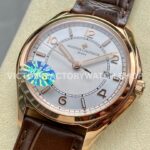 MKS Factory Vacheron Constantin Fiftysix 4600E/000R-B441 40mm Rose gold Leather Strap Arabic Numerals Silver Dial
