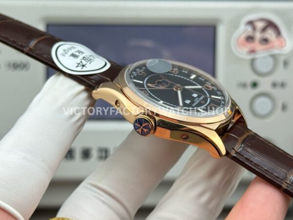 MKS Factory Vacheron Constantin Fiftysix 4000E/000R-B065 40mm Rose Gold Leather Strap Arabic Numerals Brown Black Dial
