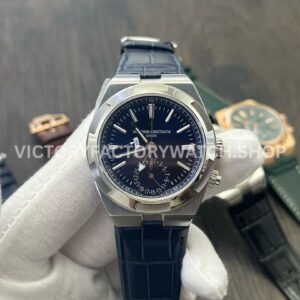 MKF Factory Vacheron Constantin Overseas Dual Time 7900V 110A B334 41mm leather strap blue dial replica watch