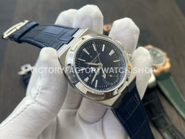 MKF Factory Vacheron Constantin Overseas Dual Time 7900V-110A-B334 Leather Strap Blue Dial (8) MKF Factory Vacheron Constantin Overseas Dual Time 7900V/110A-B334 41mm Leather Strap Blue Dial