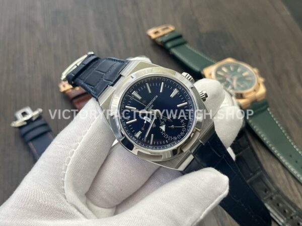 MKF Factory Vacheron Constantin Overseas Dual Time 7900V-110A-B334 Leather Strap Blue Dial (9) MKF Factory Vacheron Constantin Overseas Dual Time 7900V/110A-B334 41mm Leather Strap Blue Dial
