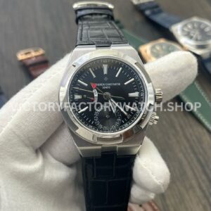 MKF Factory Vacheron Constantin Overseas Dual Time 7900V 110A B546 41mm leather strap black dial replica watch