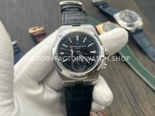 MKF Factory Vacheron Constantin Overseas Dual Time 7900V-110A-B546 Leather Strap Black Dial (7) MKF Factory Vacheron Constantin Overseas Dual Time 7900V 110A B546 41mm leather strap black dial replica watch