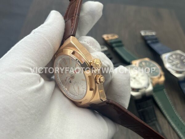 MKF Factory Vacheron Constantin Overseas Dual Time 7900V000R-B336 Leather Strap Rose Gold Silver Dial (2) MKF Factory Vacheron Constantin Overseas Dual Time 7900V/000R-B336 41mm Rose Gold Leather Strap Silver Dial