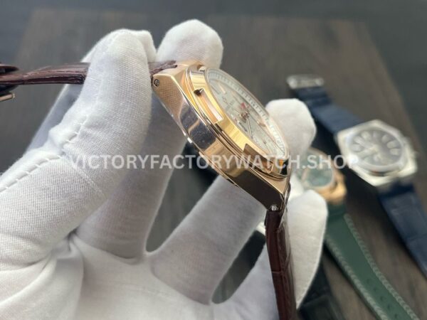MKF Factory Vacheron Constantin Overseas Dual Time 7900V000R-B336 Leather Strap Rose Gold Silver Dial (7) MKF Factory Vacheron Constantin Overseas Dual Time 7900V/000R-B336 41mm Rose Gold Leather Strap Silver Dial
