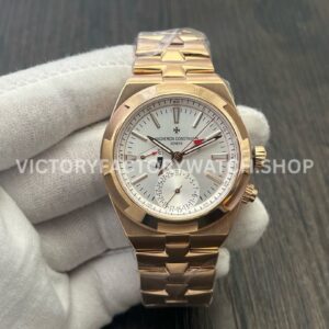 MKF Factory Vacheron Constantin Overseas Dual Time 7900V 000R B336 41mm full rose gold silver dial replica watch