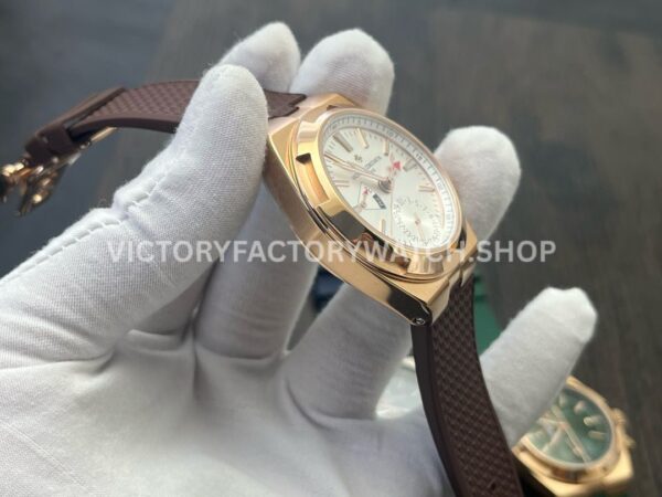 MKF Factory Vacheron Constantin Overseas Dual Time 7900V000R-B336 Rubber Strap Rose Gold Silver Dial (6) MKF Factory Vacheron Constantin Overseas Dual Time 7900/V000R-B336 41mm Rubber Strap Rose Gold Silver Dial