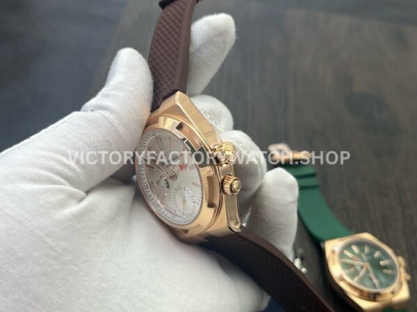 MKF Factory Vacheron Constantin Overseas Dual Time 7900V000R-B336 Rubber Strap Rose Gold Silver Dial (9) MKF Factory Vacheron Constantin Overseas Dual Time 7900/V000R-B336 41mm Rubber Strap Rose Gold Silver Dial
