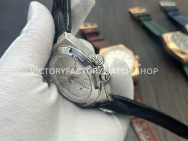 MKF Factory Vacheron Constantin Overseas Dual Time 7900V110A-B333 Leather Strap Silver Dial (9) MKF Factory Vacheron Constantin Overseas Dual Time 7900V/110A-B333 41mm Leather Strap Silver Dial