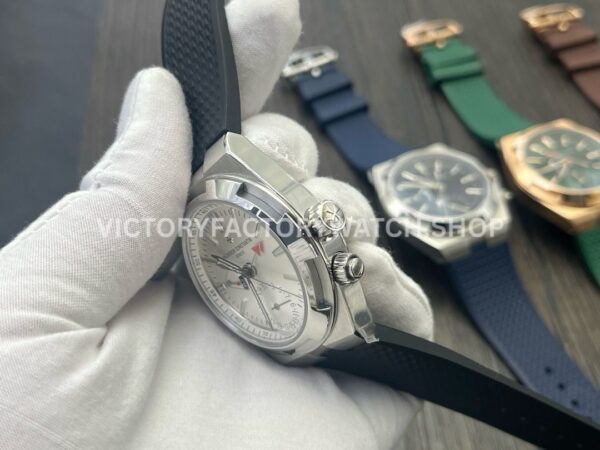 MKF Factory Vacheron Constantin Overseas Dual Time 7900V110A-B333 Rubber Strap Silver Dial (4) MKF Factory Vacheron Constantin Overseas Dual Time 7900V/110A-B333 41mm Rubber Strap Silver Dial