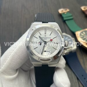 MKF Factory Vacheron Constantin Overseas Dual Time 7900V 110A B333 41mm rubber strap silver dial replica watch