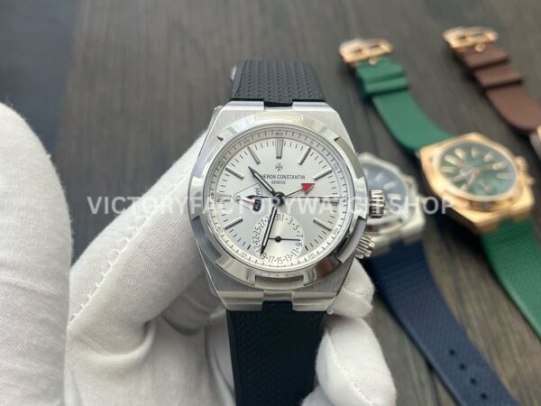 MKF Factory Vacheron Constantin Overseas Dual Time 7900V110A-B333 Rubber Strap Silver Dial (8) MKF Factory Vacheron Constantin Overseas Dual Time 7900V 110A B333 41mm rubber strap silver dial replica watch