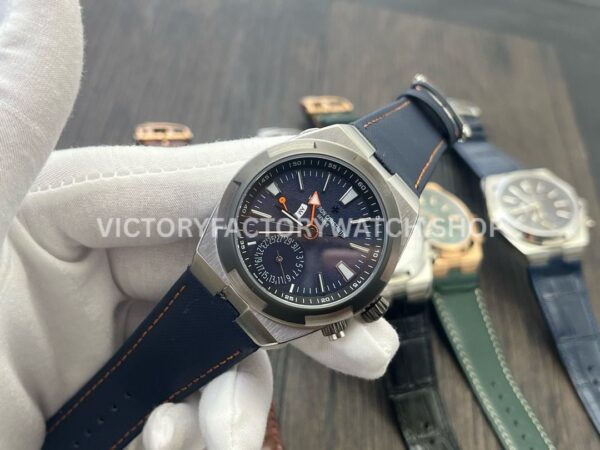 MKF Factory Vacheron Constantin Overseas Dual Time 7910V000T-B922 Canvas Strap Gray Blue Dial (1) MKF Factory Vacheron Constantin Overseas Dual Time 7910V/000T-B922 41mm Canvas Strap Gray Blue Dial
