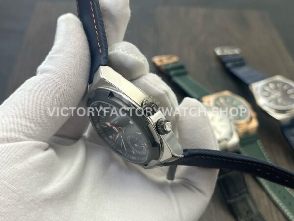 MKF Factory Vacheron Constantin Overseas Dual Time 7910V000T-B922 Canvas Strap Gray Blue Dial (3) MKF Factory Vacheron Constantin Overseas Dual Time 7910V/000T-B922 41mm Canvas Strap Gray Blue Dial