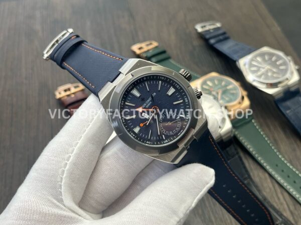 MKF Factory Vacheron Constantin Overseas Dual Time 7910V000T-B922 Canvas Strap Gray Blue Dial (5) MKF Factory Vacheron Constantin Overseas Dual Time 7910V/000T-B922 41mm Canvas Strap Gray Blue Dial