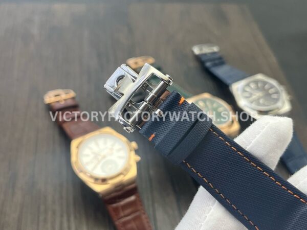 MKF Factory Vacheron Constantin Overseas Dual Time 7910V000T-B922 Canvas Strap Gray Blue Dial (6) MKF Factory Vacheron Constantin Overseas Dual Time 7910V/000T-B922 41mm Canvas Strap Gray Blue Dial
