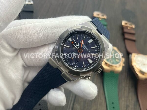 MKF Factory Vacheron Constantin Overseas Dual Time 7910V/000T-B922 41mm Rubber Strap Gray Blue Dial