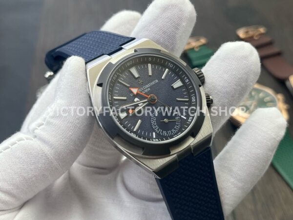 MKF Factory Vacheron Constantin Overseas Dual Time 7910V/000T-B922 41mm Rubber Strap Gray Blue Dial