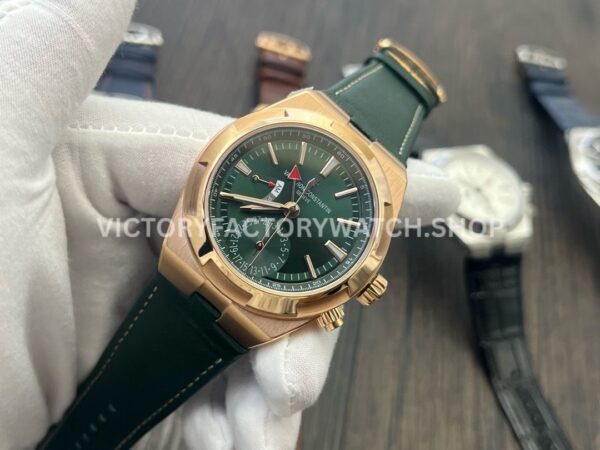 MKF Factory Vacheron Constantin Overseas Dual Time 7920V210R-B965 Leather Strap Rose Gold Green Dial (1) MKF Factory Vacheron Constantin Overseas Dual Time 7920V/210R-B965 41mm Leather Strap Rose Gold Green Dial