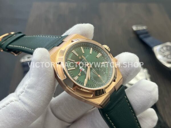 MKF Factory Vacheron Constantin Overseas Dual Time 7920V210R-B965 Leather Strap Rose Gold Green Dial (2) MKF Factory Vacheron Constantin Overseas Dual Time 7920V/210R-B965 41mm Leather Strap Rose Gold Green Dial