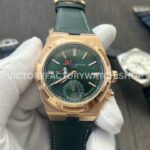 MKF Factory Vacheron Constantin Overseas Dual Time 7920V210R-B965 Leather Strap Rose Gold Green Dial (4) MKF Factory Vacheron Constantin Overseas Dual Time 7920V 210R B965 41mm rose gold leather strap green dial replica watch
