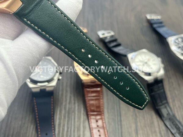 MKF Factory Vacheron Constantin Overseas Dual Time 7920V210R-B965 Leather Strap Rose Gold Green Dial (8) MKF Factory Vacheron Constantin Overseas Dual Time 7920V/210R-B965 41mm Leather Strap Rose Gold Green Dial