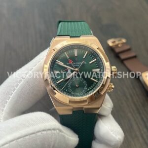 MKF Factory Vacheron Constantin Overseas Dual Time 7920V210R-B965 Rubber Strap Rose Gold Green Dial (3) MKF Factory Vacheron Constantin Overseas Dual Time 7920V 210R B965 41mm rose gold rubber strap green dial replica watch