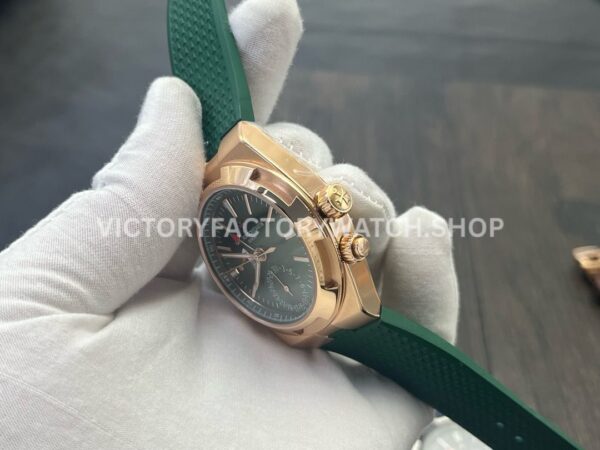 MKF Factory Vacheron Constantin Overseas Dual Time 7920V210R-B965 Rubber Strap Rose Gold Green Dial (7) MKF Factory Vacheron Constantin Overseas Dual Time 7920V/210R-B965 41mm Rose Gold Rubber Strap Green Dial