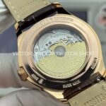 MKS Factory Vacheron Constantin Fiftysix 4000E/000R-B438 40mm Rose Gold Brown Leather Strap Arabic Numerals Silver Dial