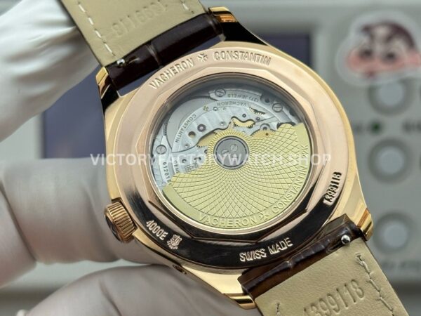 MKS Factory Vacheron Constantin Fiftysix 4000E/000R-B438 40mm Rose Gold Brown Leather Strap Arabic Numerals Silver Dial