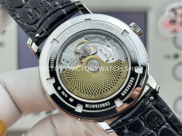 MKS Factory Vacheron Constantin Traditionnelle Complete Calendar 4010T/000P-B345 41mm White Gold Black Leather Strap Silver Dial