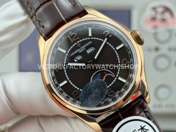 MKS Factory Vacheron Constantin Fiftysix 4000E 40mm Rose Gold Leather Strap Arabic Numerals Black Dial (10) MKS Factory Vacheron Constantin Fiftysix 4000E 40mm Rose Gold Leather Strap Arabic Numerals Black Dial
