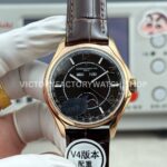 MKS Factory Vacheron Constantin Fiftysix 4000E 40mm Rose Gold Leather Strap Arabic Numerals Black Dial (2) MKS Factory Vacheron Constantin Fiftysix 4000E 40mm rose gold leather strap Arabic numerals black dial replica watch