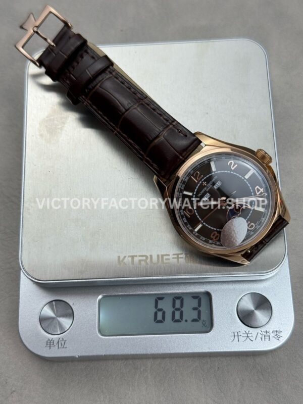MKS Factory Vacheron Constantin Fiftysix 4000E 40mm Rose Gold Leather Strap Arabic Numerals Black Dial (6) MKS Factory Vacheron Constantin Fiftysix 4000E 40mm Rose Gold Leather Strap Arabic Numerals Black Dial