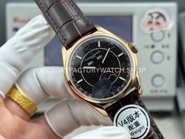 MKS Factory Vacheron Constantin Fiftysix 4000E 40mm Rose Gold Leather Strap Arabic Numerals Black Dial (7) MKS Factory Vacheron Constantin Fiftysix 4000E 40mm Rose Gold Leather Strap Arabic Numerals Black Dial