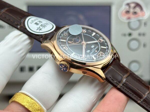MKS Factory Vacheron Constantin Fiftysix 4000E 40mm Rose Gold Leather Strap Arabic Numerals Black Dial (8) MKS Factory Vacheron Constantin Fiftysix 4000E 40mm Rose Gold Leather Strap Arabic Numerals Black Dial