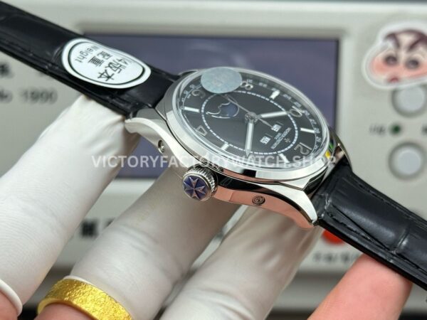 MKS Factory Vacheron Constantin Fiftysix 4000E 40mm Steel Leather Strap Arabic Numerals Black Dial (4) MKS Factory Vacheron Constantin Fiftysix 4000E 40mm Steel Leather Strap Arabic Numerals Black Dial