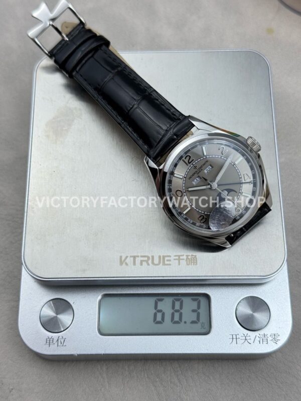 MKS Factory Vacheron Constantin Fiftysix 4000E 40mm Steel Leather Strap Arabic Numerals Grey Dial (1) MKS Factory Vacheron Constantin Fiftysix 4000E 40mm Steel Leather Strap Arabic Numerals Grey Dial